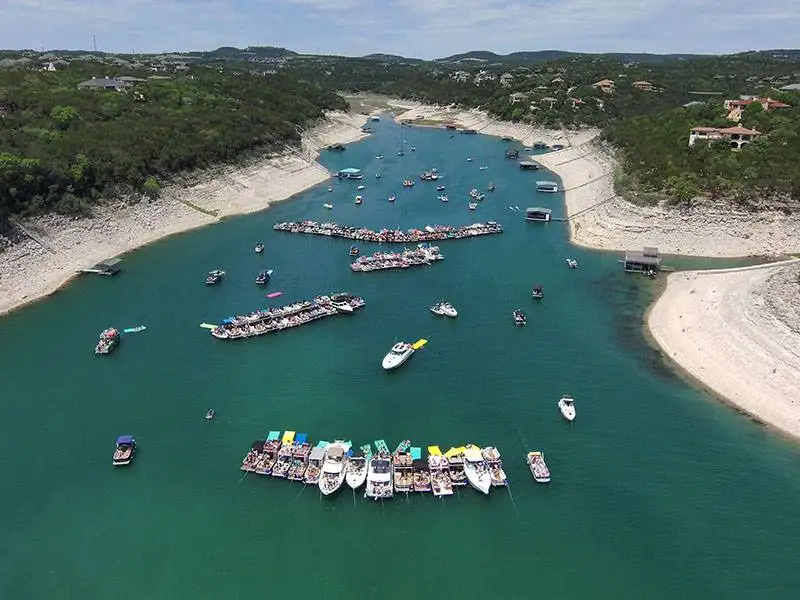 Lake Travis, Austin with clear skies and calm waters